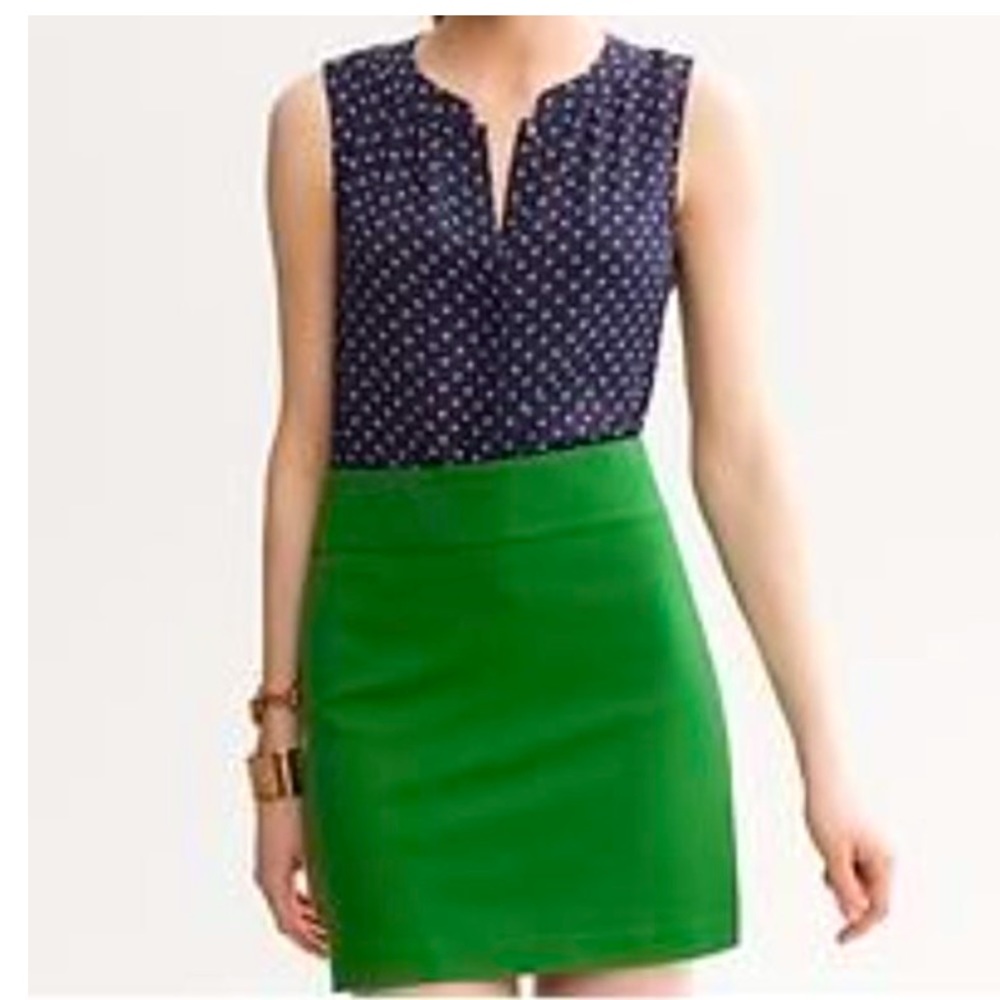 Retro BR Green Mini Skirt w/Side Zipper, 4 Petite
